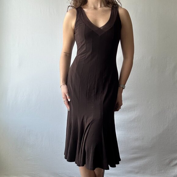 Vintage Brown Maxi Dress - Picture 4 of 4